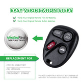 Lots of 5 Extra-Partss Car Remote Fob Replacement for KOBUT1BT 15732805 fits 1998 1999 2000 2001 Chevy Blazer 4 Button